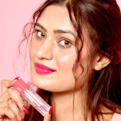 shiny pink lip gloss